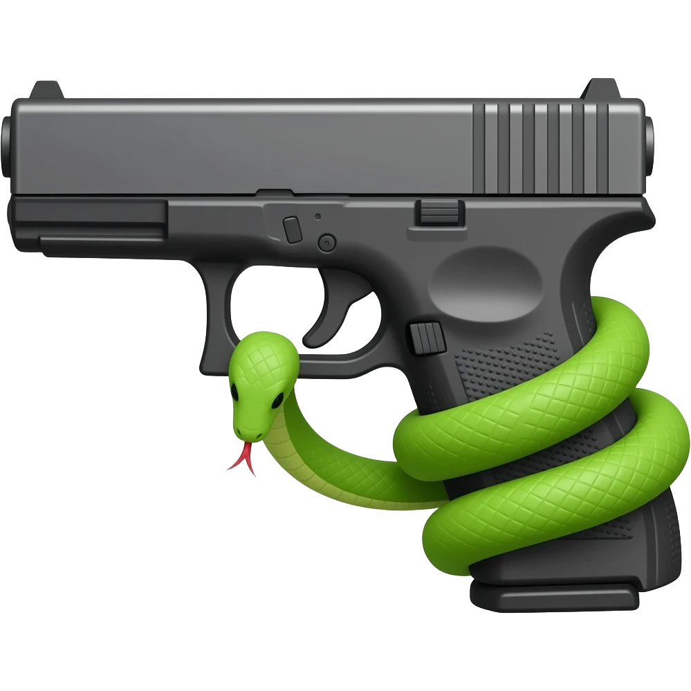 Glock Gun lime snake Handle right side emoji