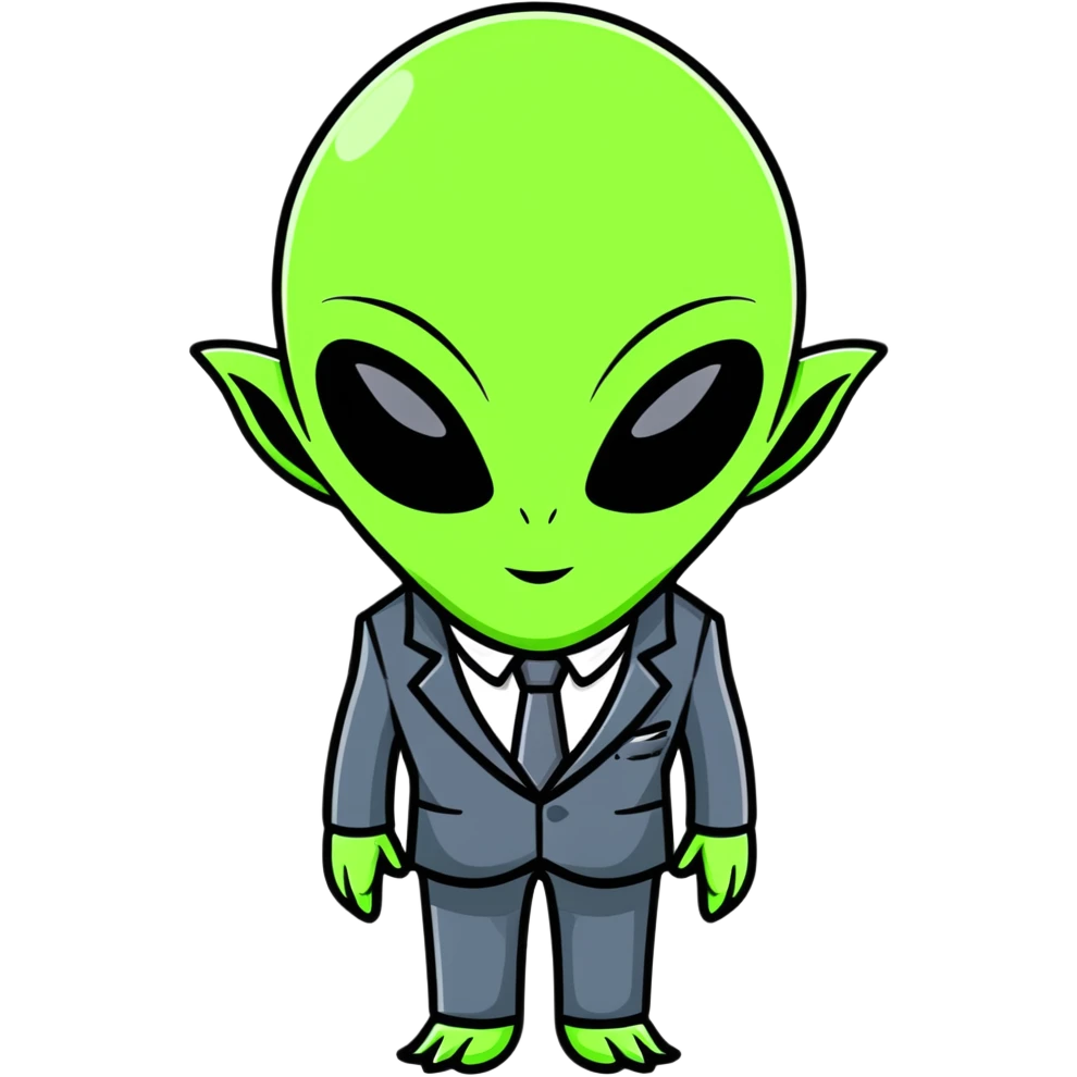 alien in a suit emoji