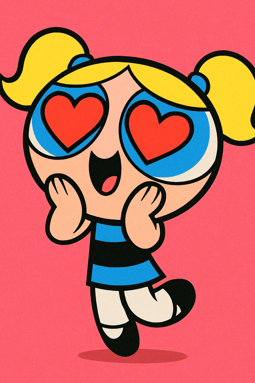 Powerpuff Girls character with a love/heart eyes emotion, cartoon style, vibrant colors emoji