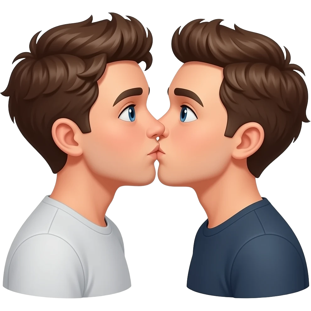 Gay and boy are kissing emoji