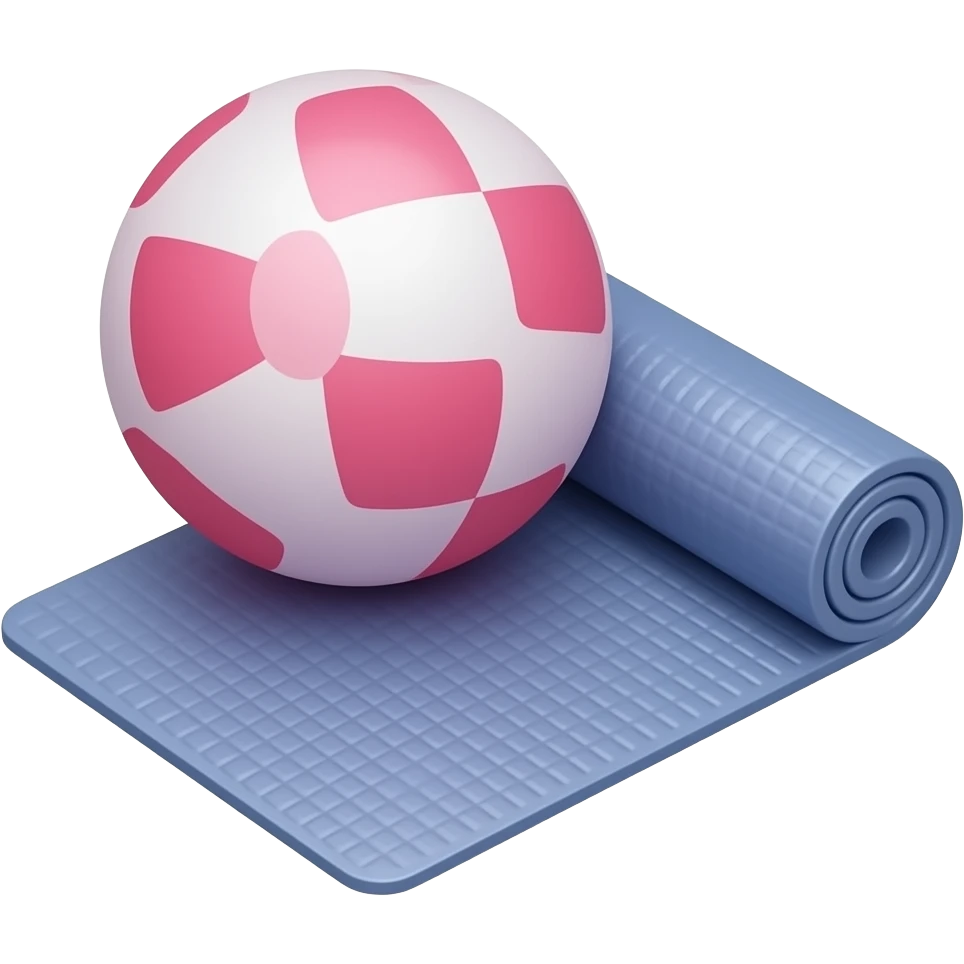 pilates mat with soft ball emoji