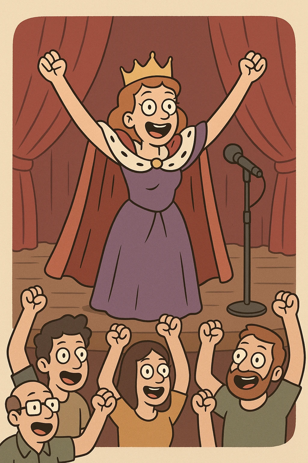 The people hooray queen wembley stage emoji