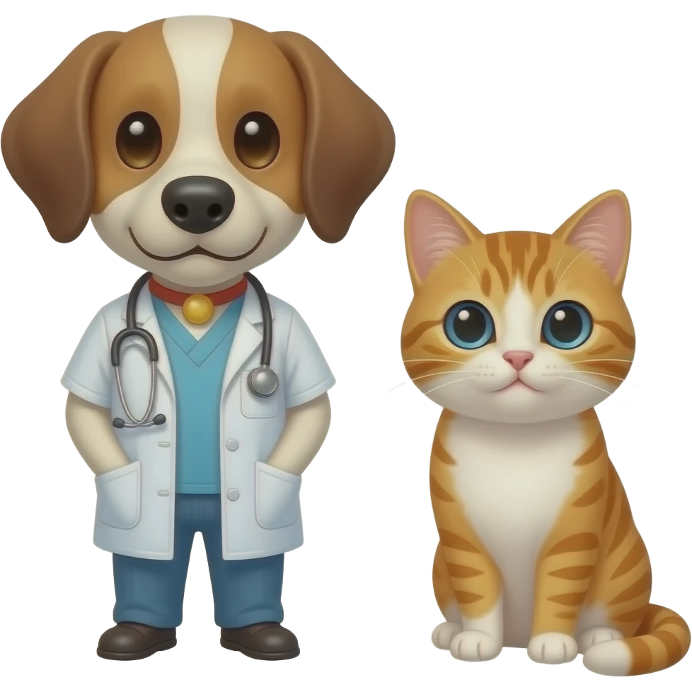 a vet a dog and a cat emoji