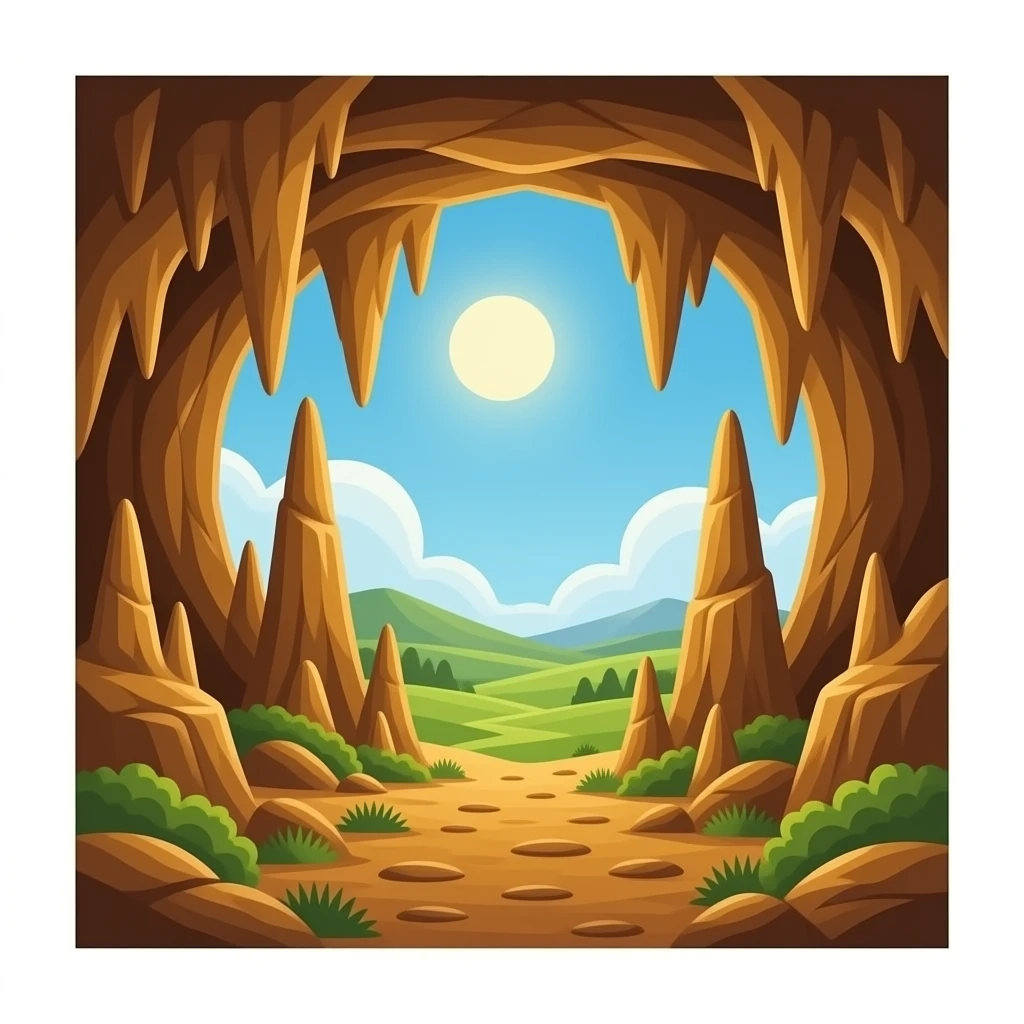 cseppkőbarlang barna, nem kell háttér emoji