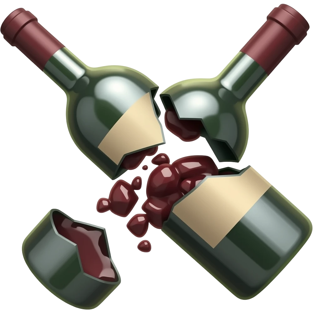 broken wine bottle emoji