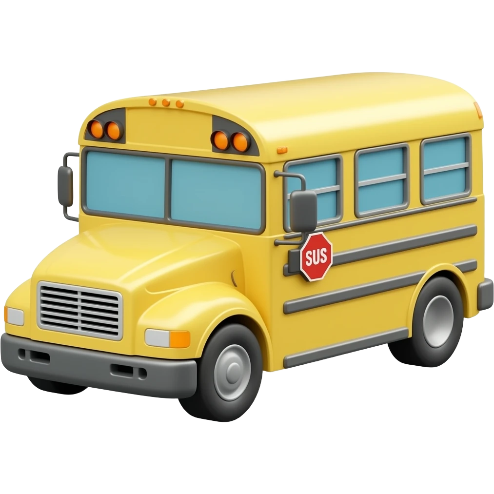 soft green yellow school bus, transparent background inspired by barbie colour pallete emoji