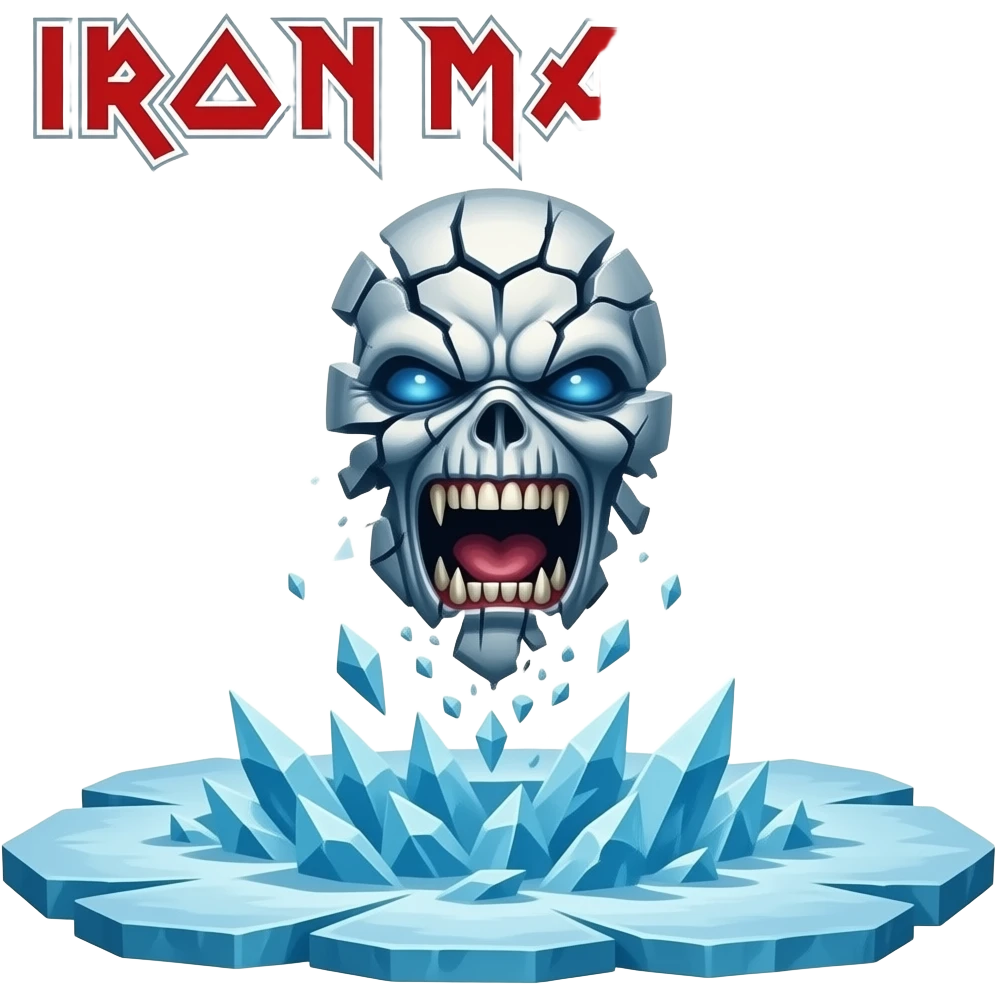 iron maiden eddie mascot - disintegrated body hovers over frozen landscape - Seventh Son of a Seventh Son cover emoji