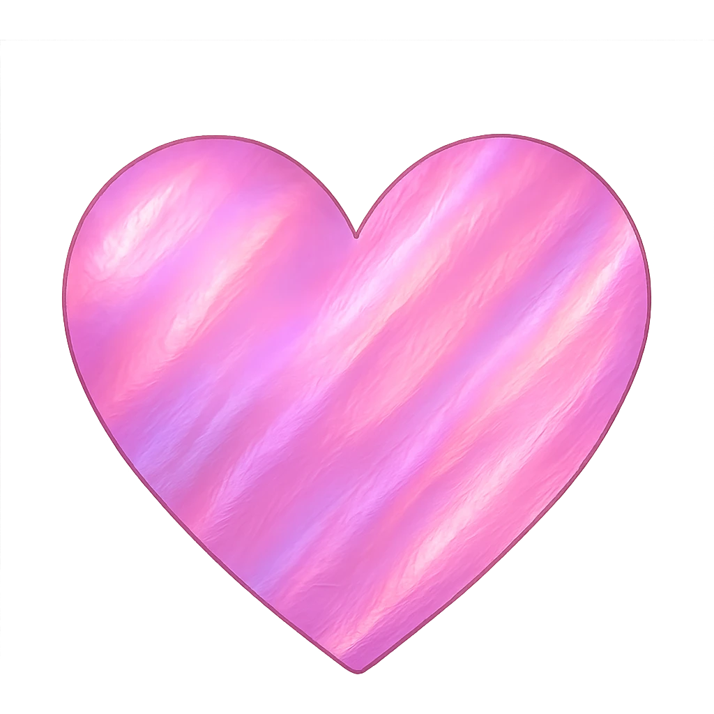 heart with a pink holographic foil effect, clean digital illustration, no background emoji