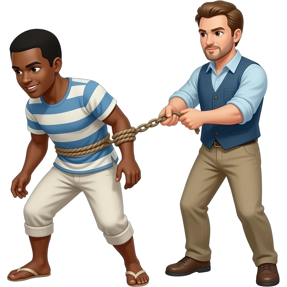 black slave being whipped by white man emoji