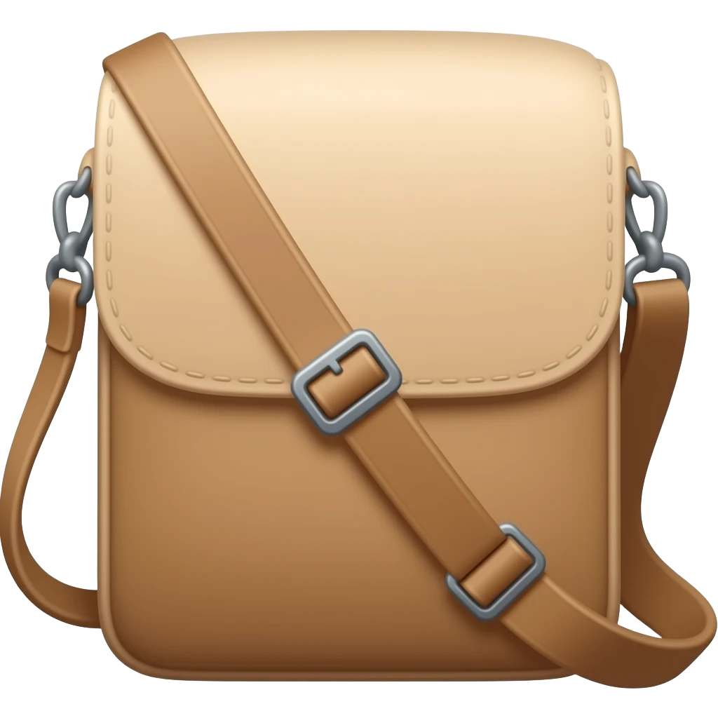 Brown one shoulder small messenger sling bag emoji