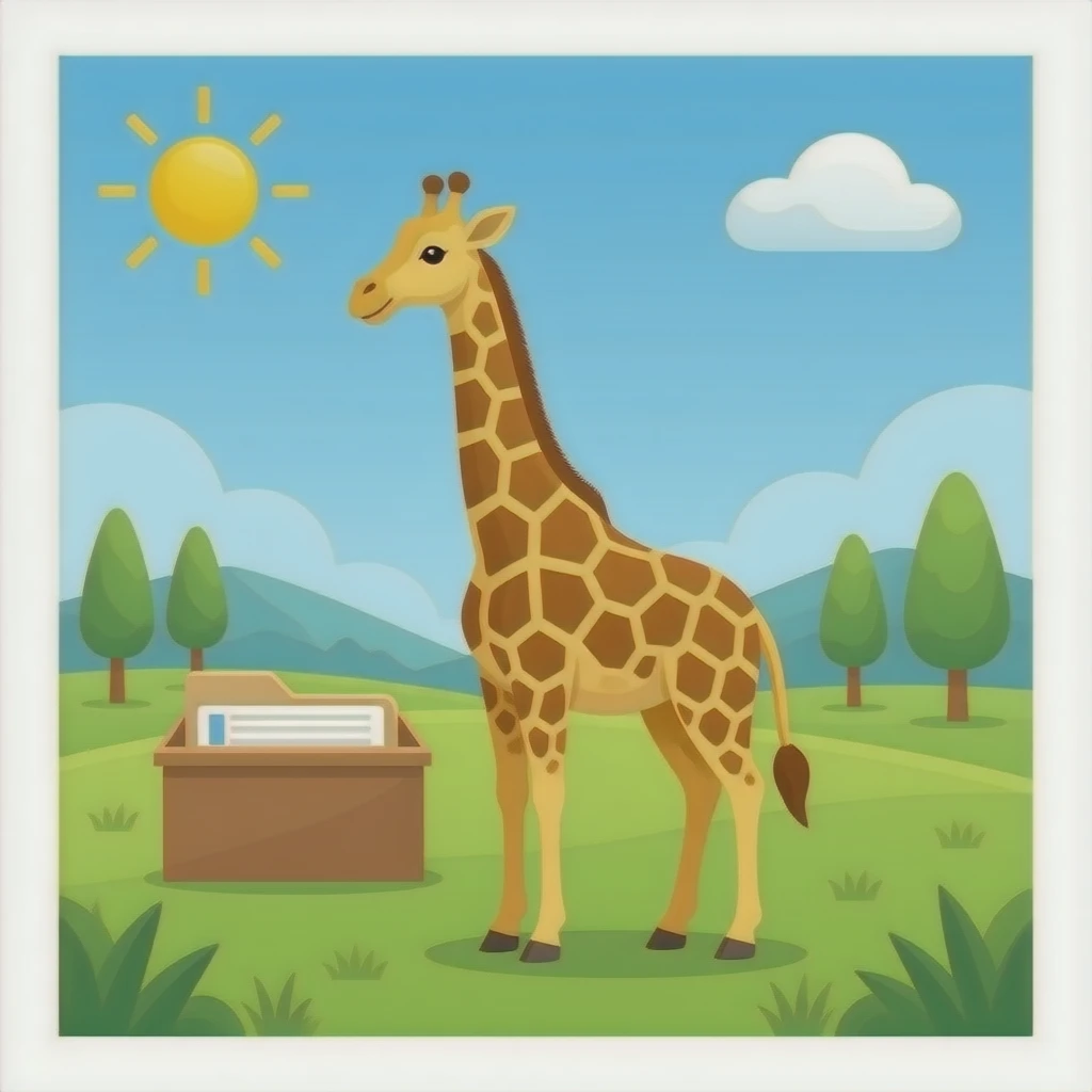 Giraffe to go in the file station emoji