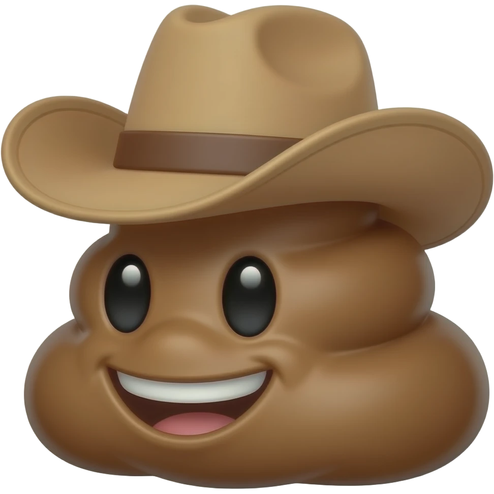 Cute 💩 with cowboy hat  on Sideways emoji