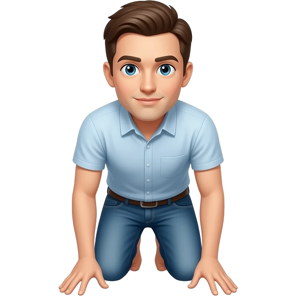 Une personne a 4 pattes dans le sens sur les genoux avec les mains au sol emoji