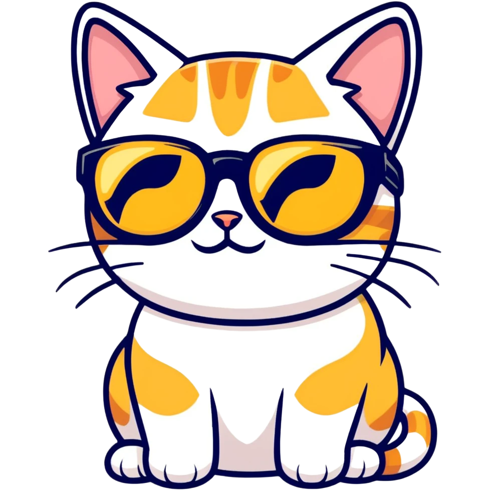 Cat with sunglasses emoji