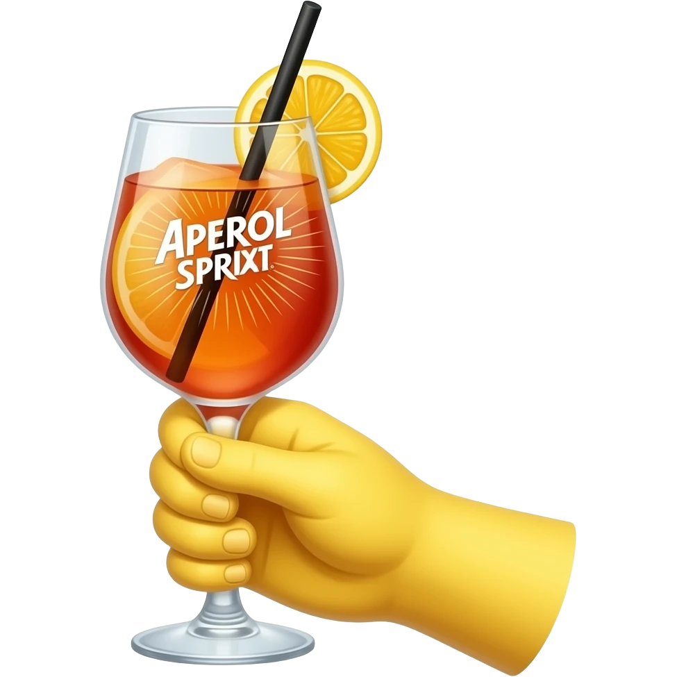 aperol spritz - yellow hand emoji