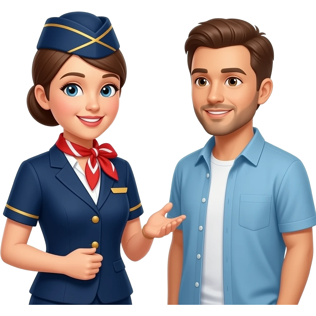 air hostess talking to passenger emoji