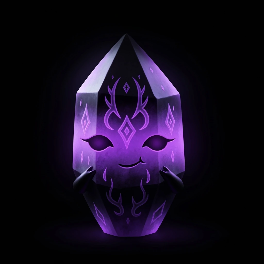 goth crystal, cute, expressive, minimal emoji