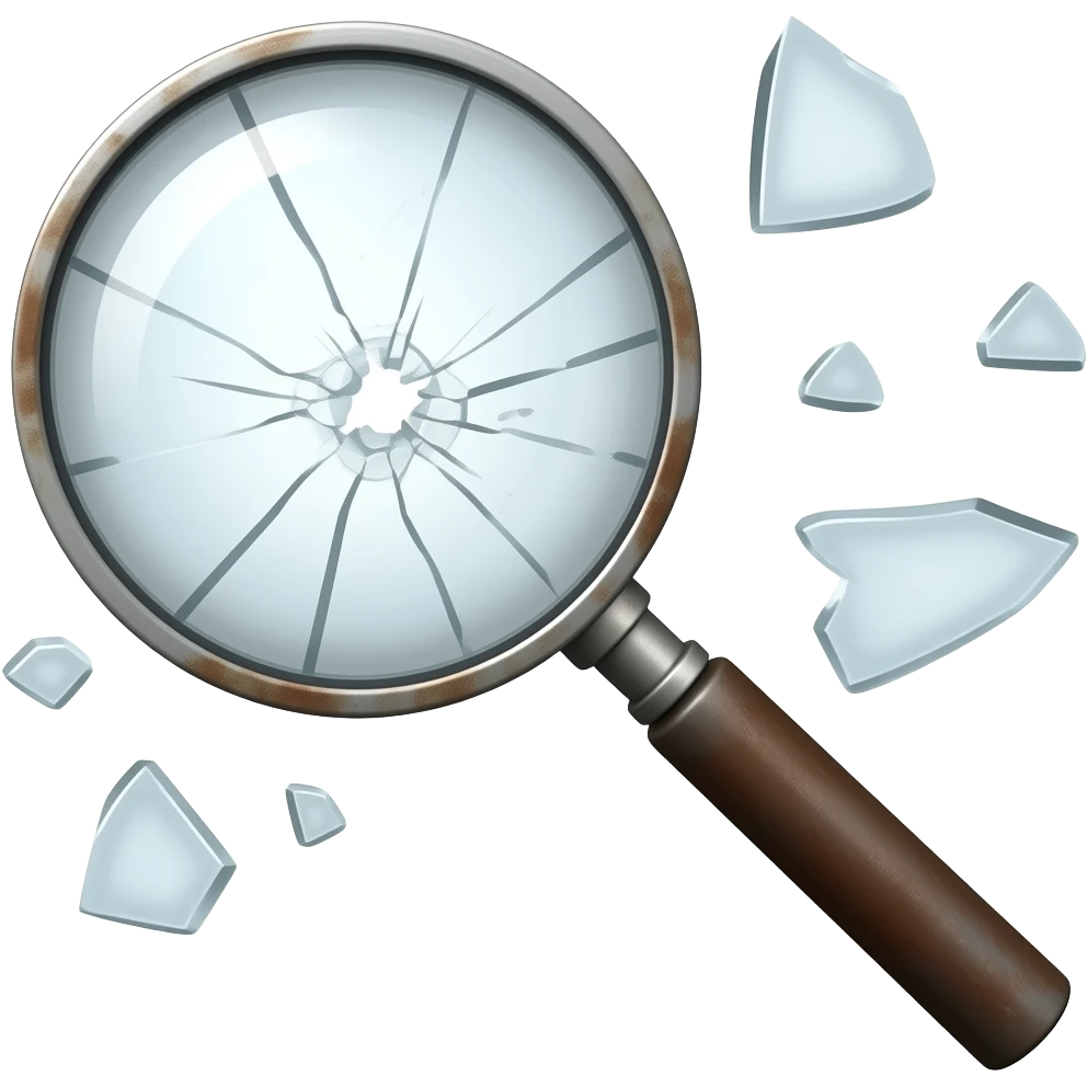 broken magnifying glass emoji