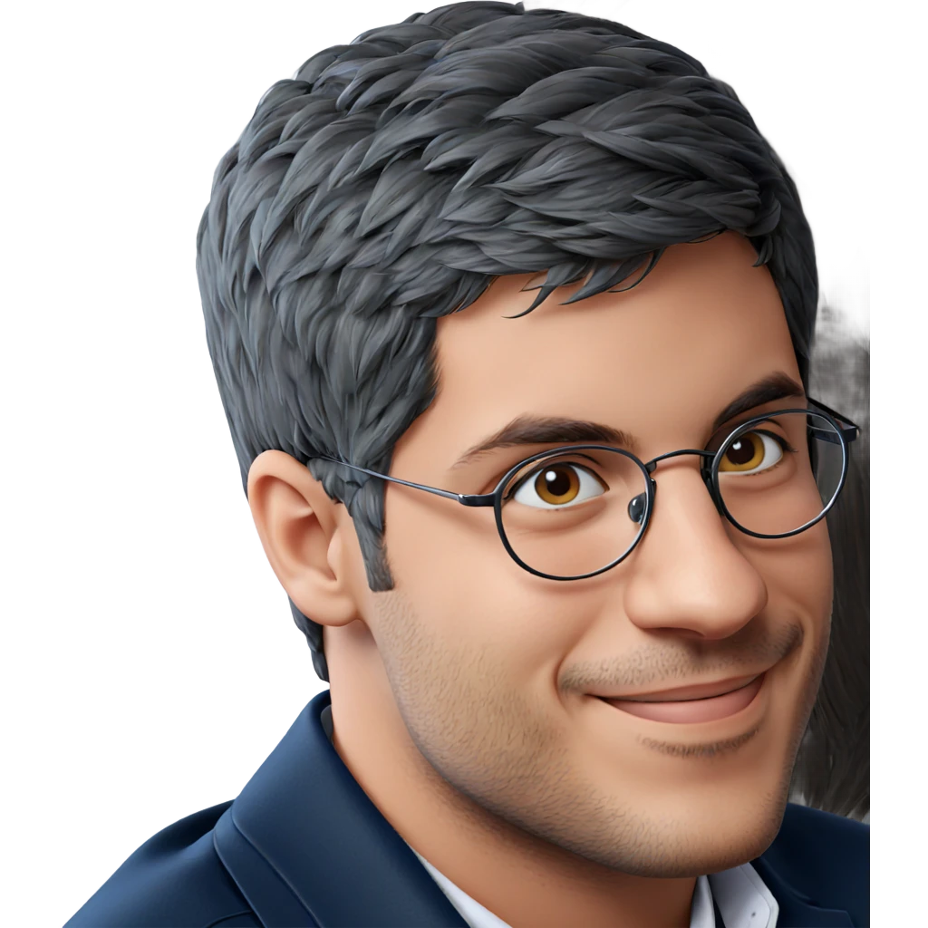 smiling boy with glasses portrait emoji
