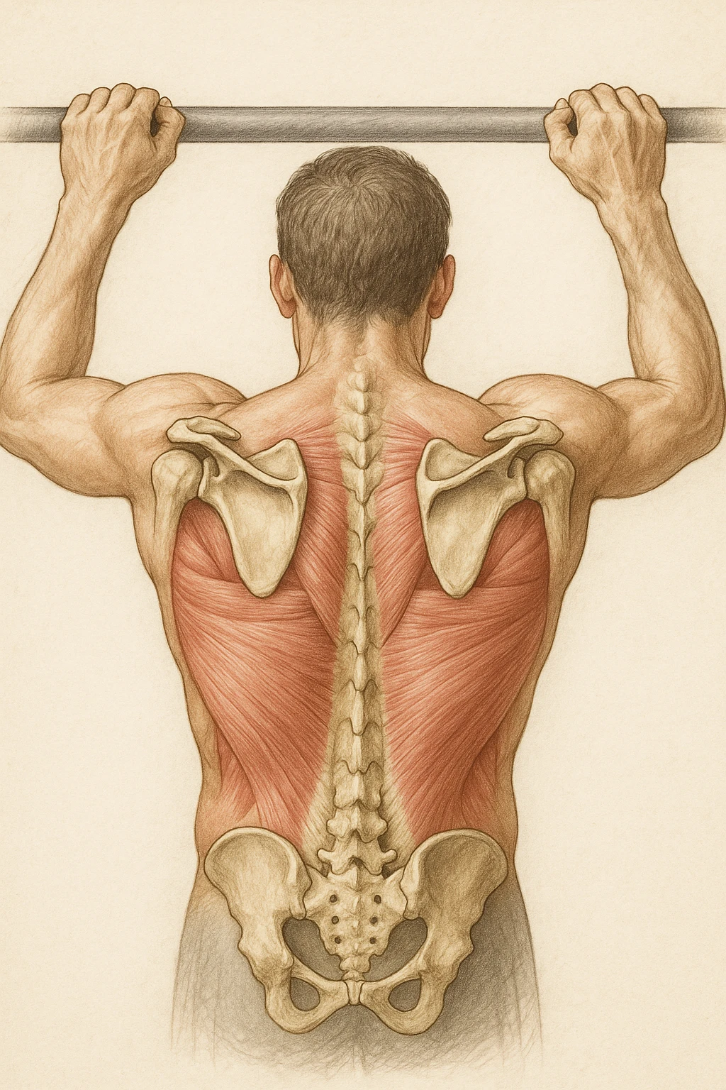 vista delle scapole durante le trazioni, visione anatomica emoji