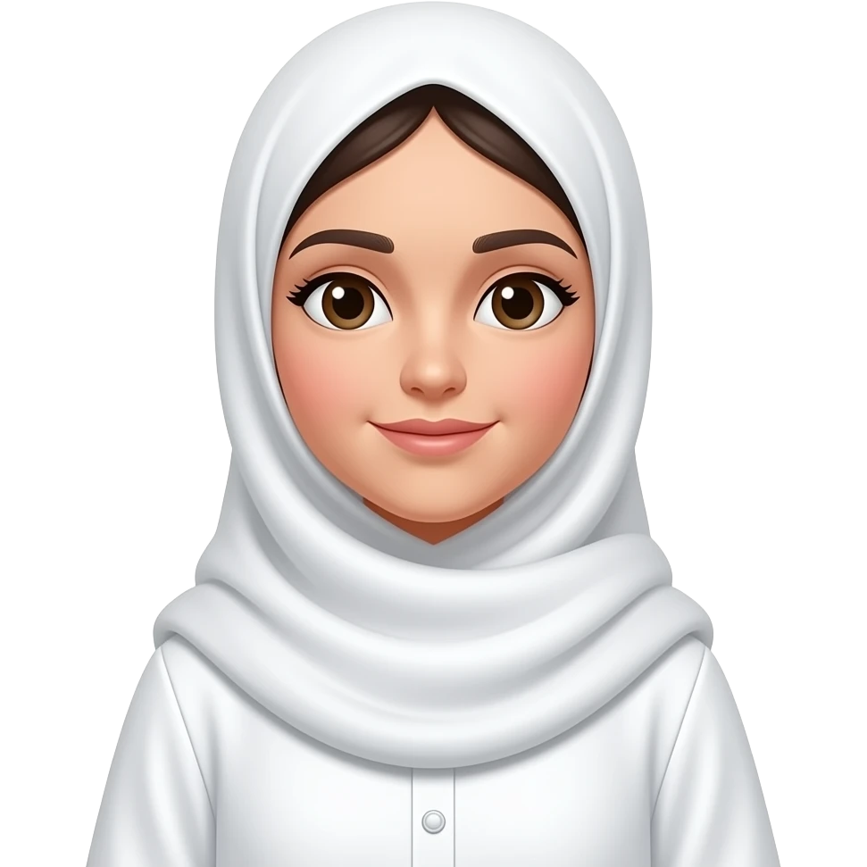Muslim girl in white abaya emoji