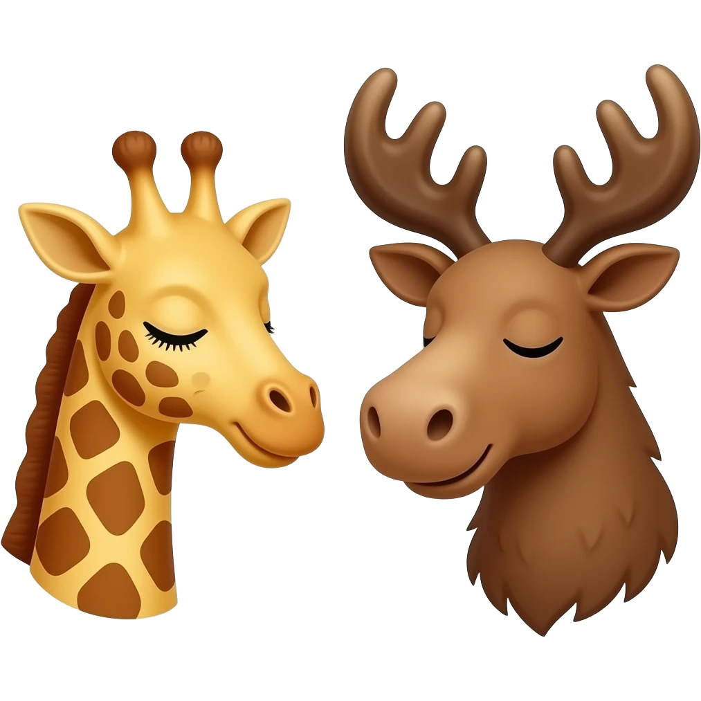 Einfacher Giraffenkopf und Elchkopf schlafen emoji