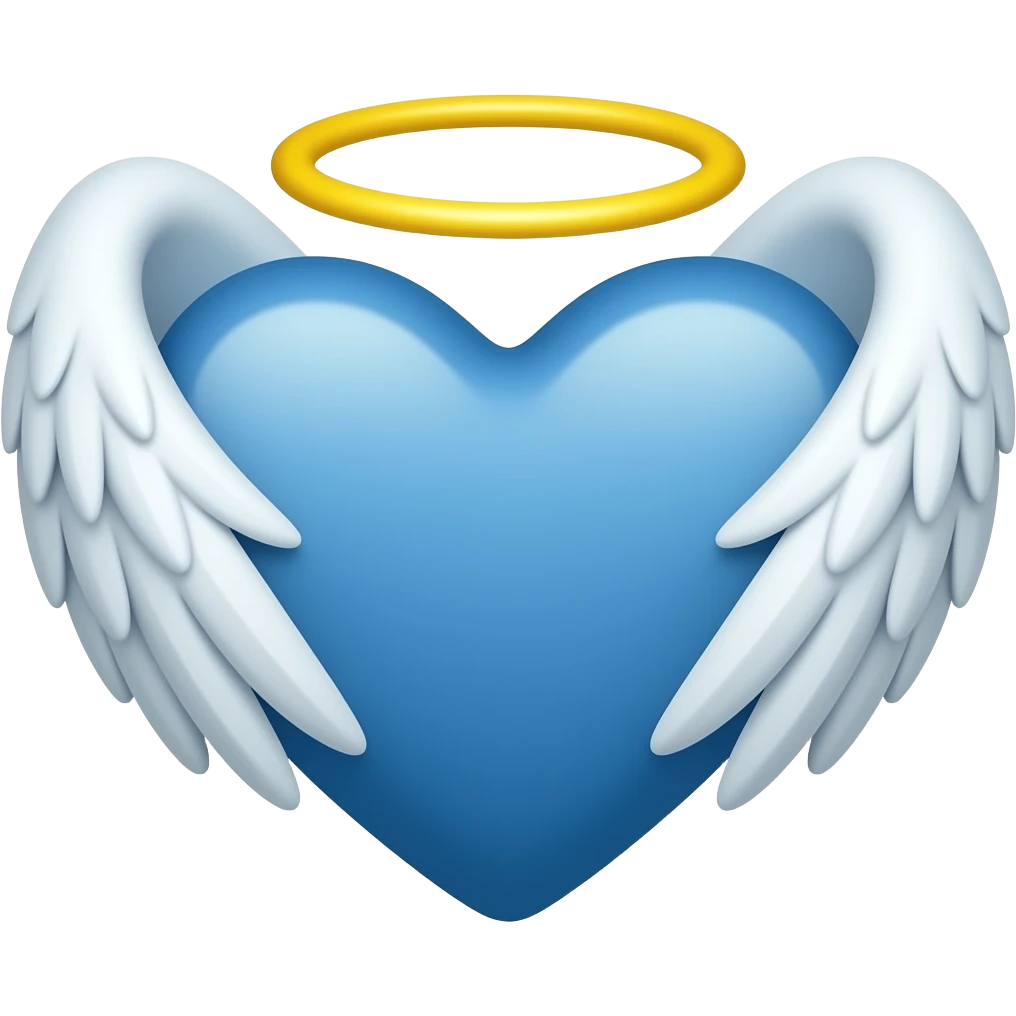 Aile ange coeur bleu emoji