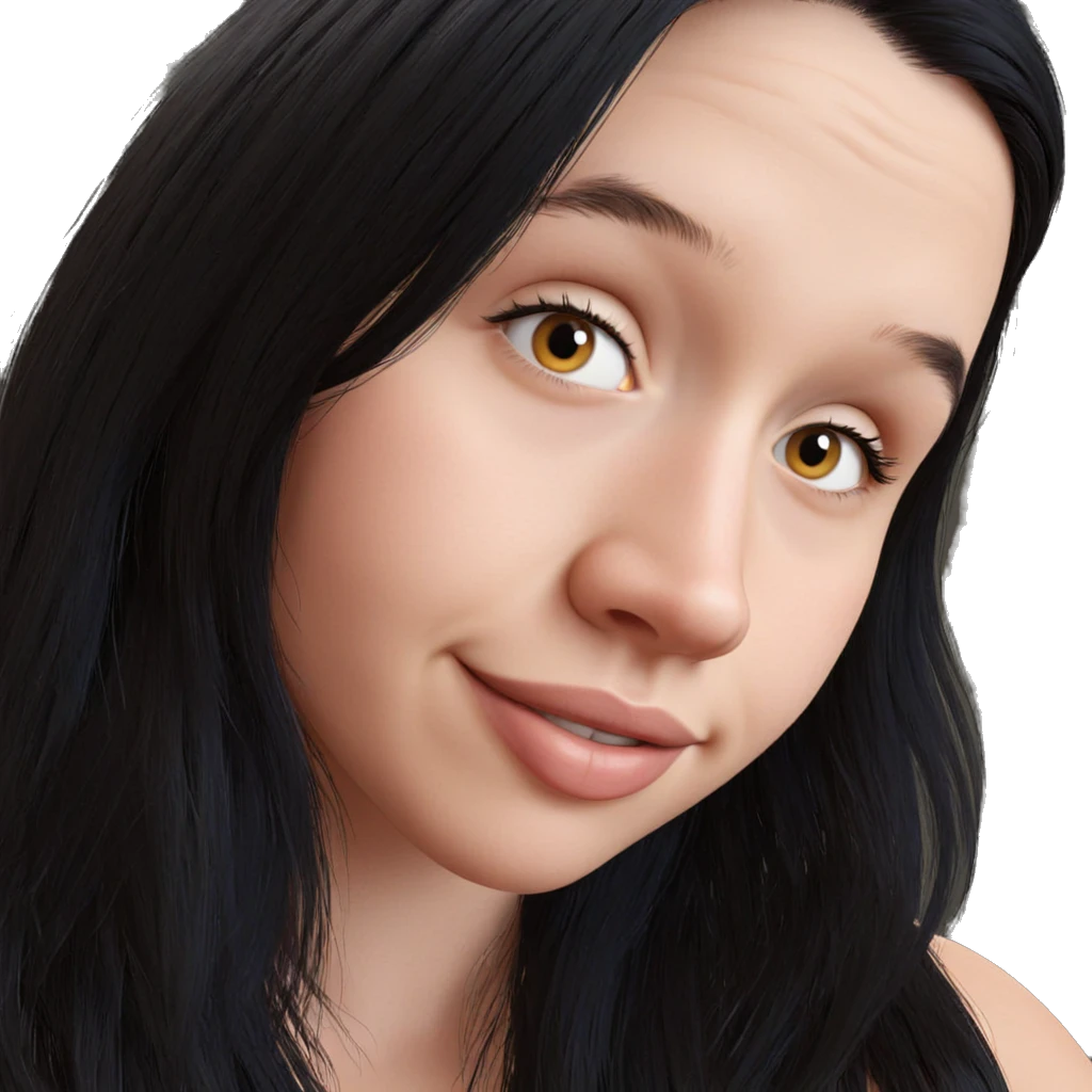 smiling girl with black hair emoji