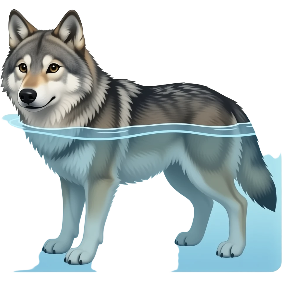 Hazme a un lobo hundiéndose. emoji