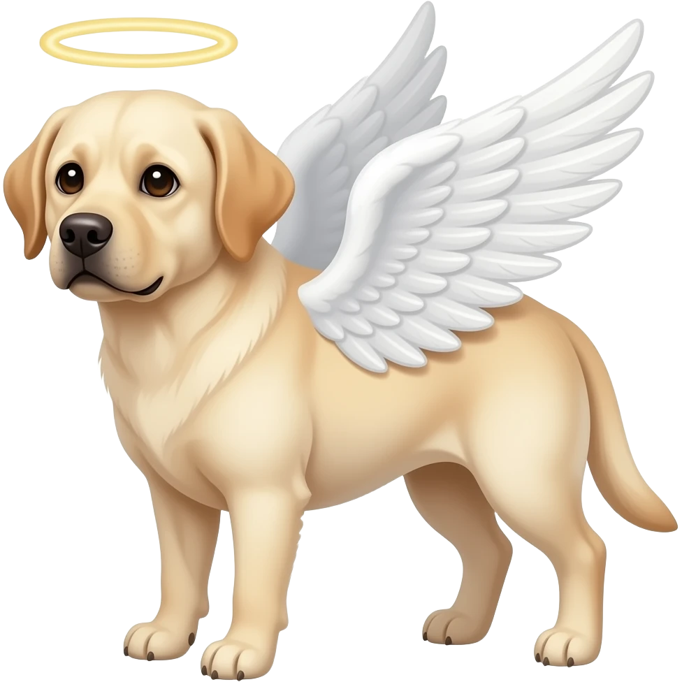 Un labrador con le ali d'angelo emoji