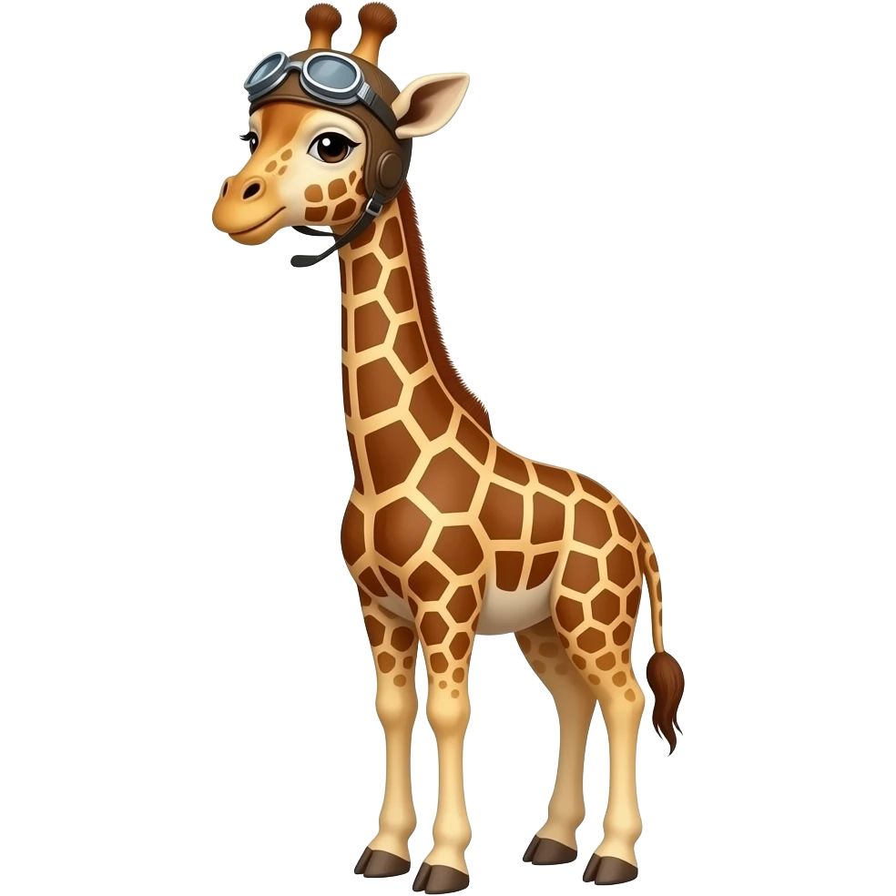 Giraffe wearing open cockpit glasses emoji