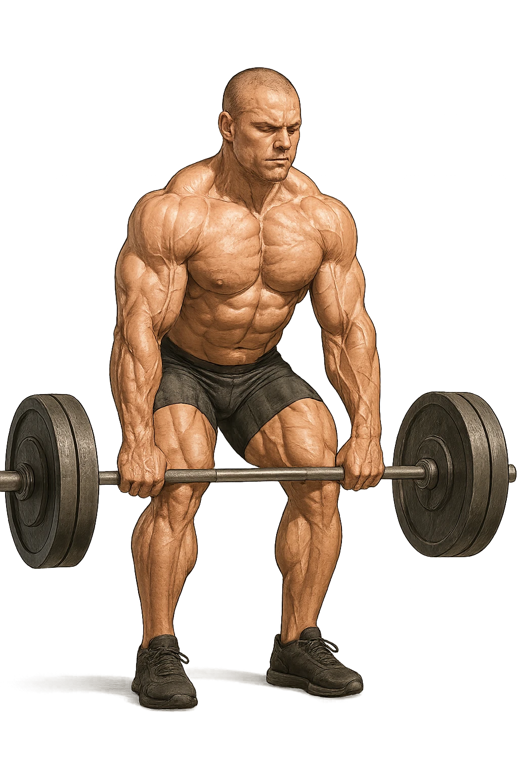 bodybuilder che fa stacco con bilanciere emoji