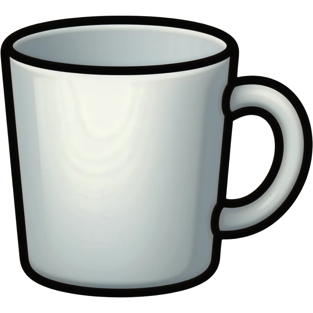 thick black outline, bright cup emoji, thick black outline, simple cartoon emoji