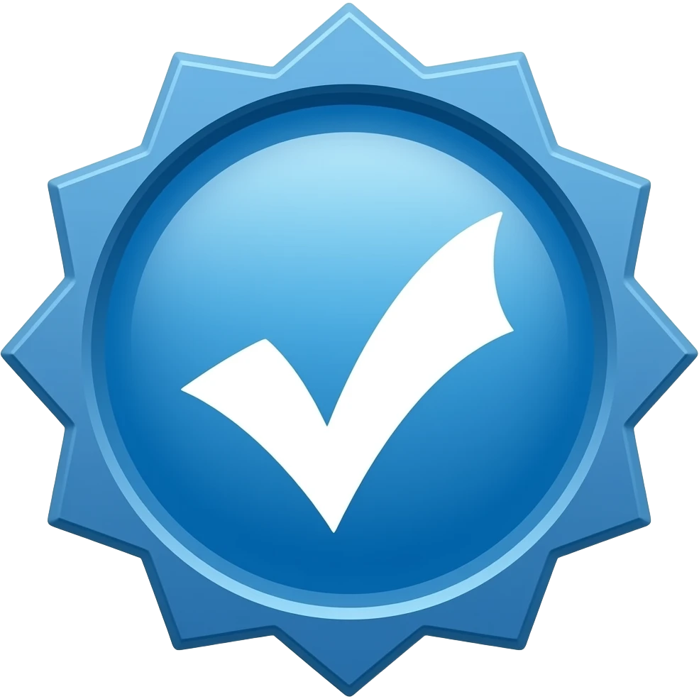 badge de vérification bleu emoji