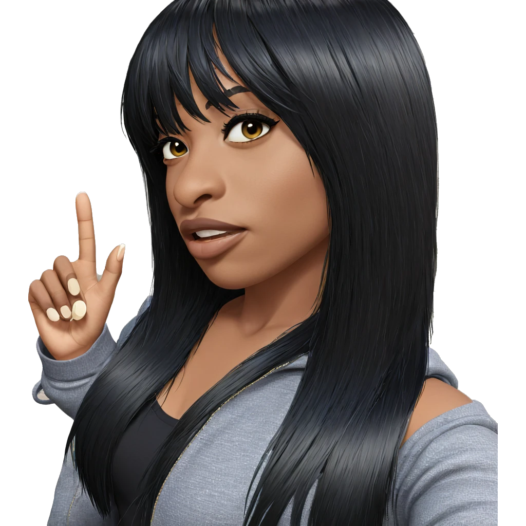 girl with black hair outdoors emoji