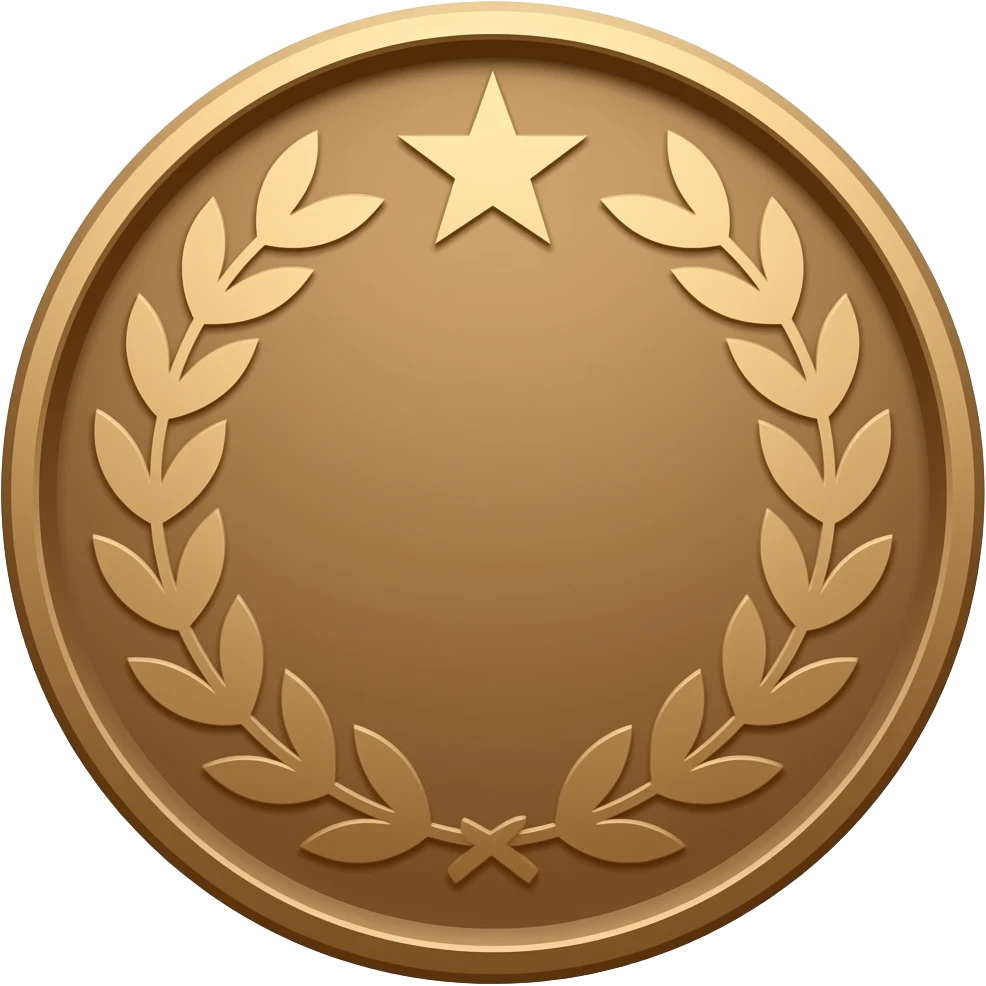 Бронзовая наградная монета emoji