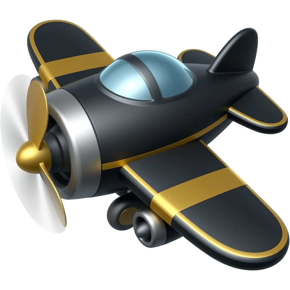 Black plane with gold detail emoji