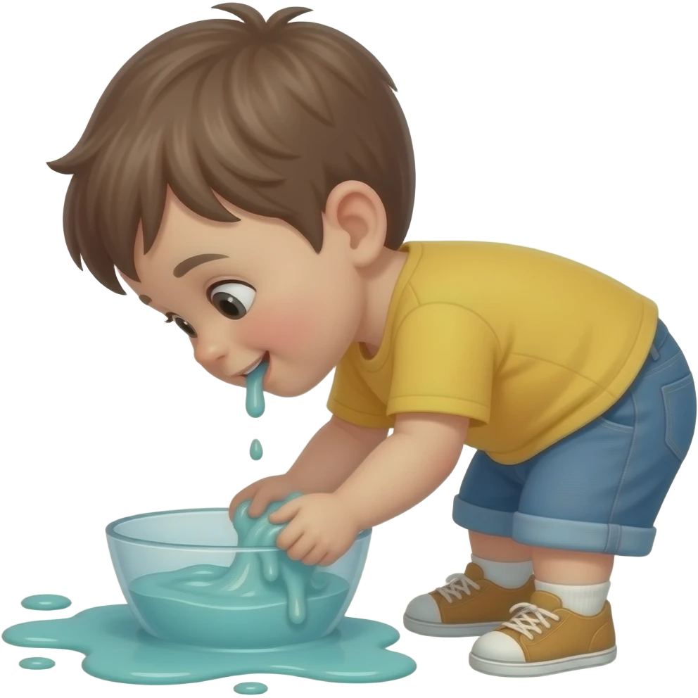 Toodler putting slime into butt hole emoji