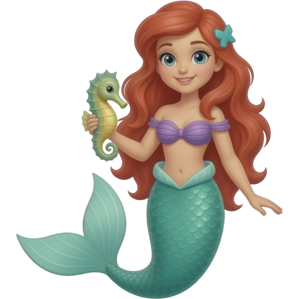 Mermaid hold seahorse emoji