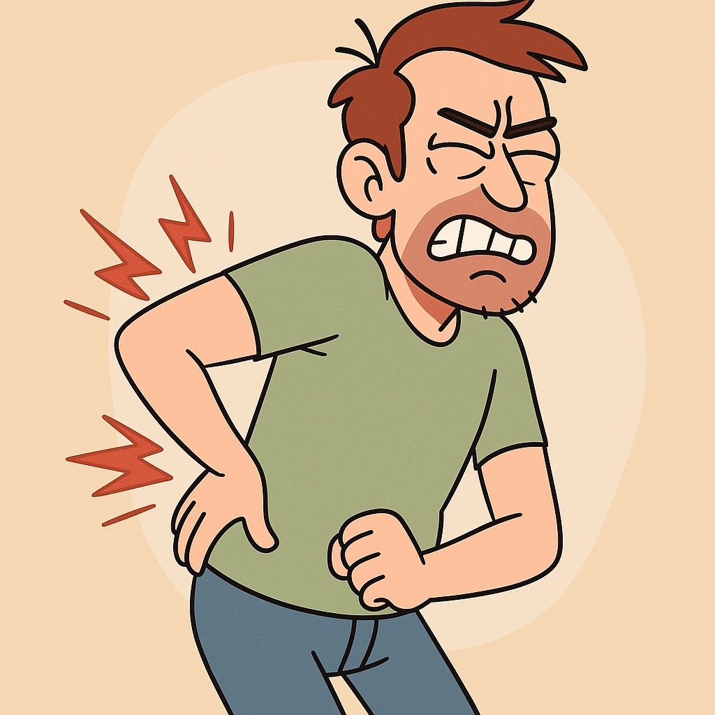 back pain, clear and expressive illustration emoji