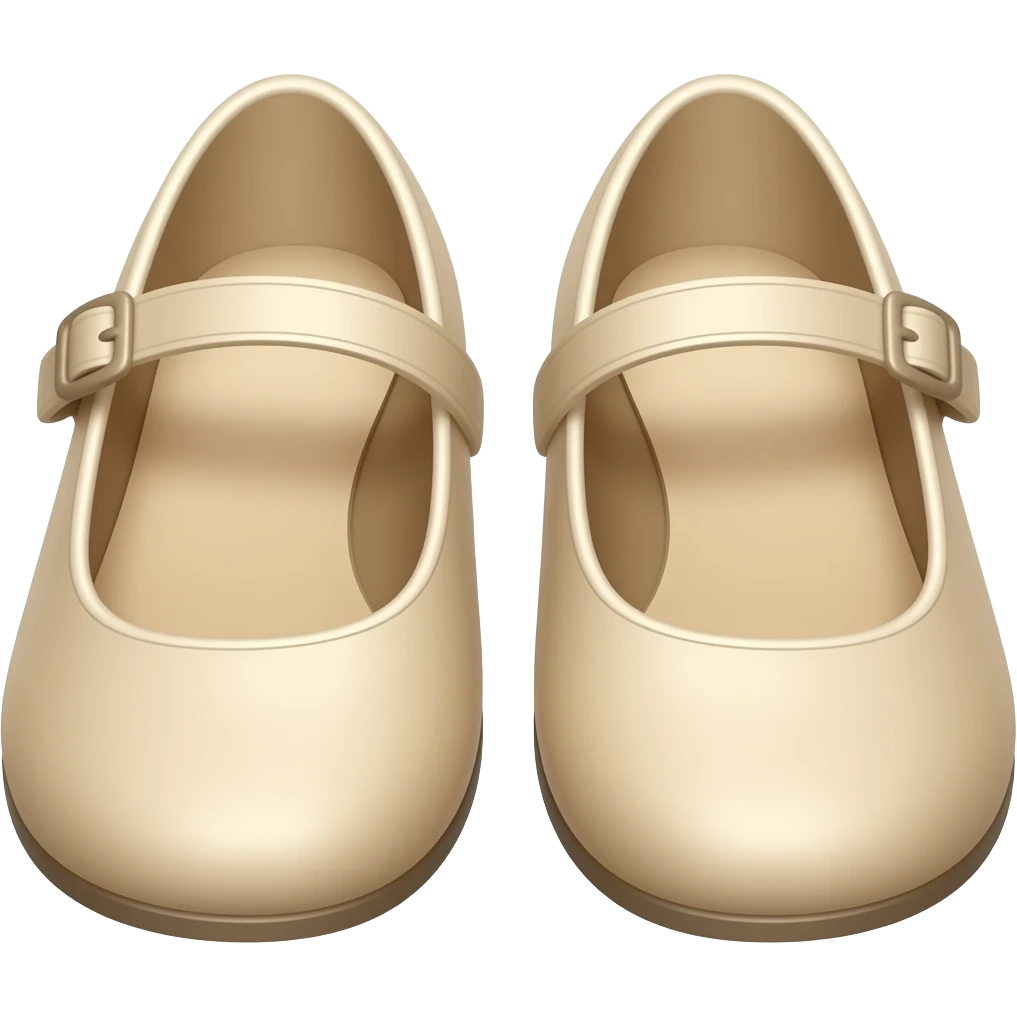 Mary Jane zapatos beige con correa emoji