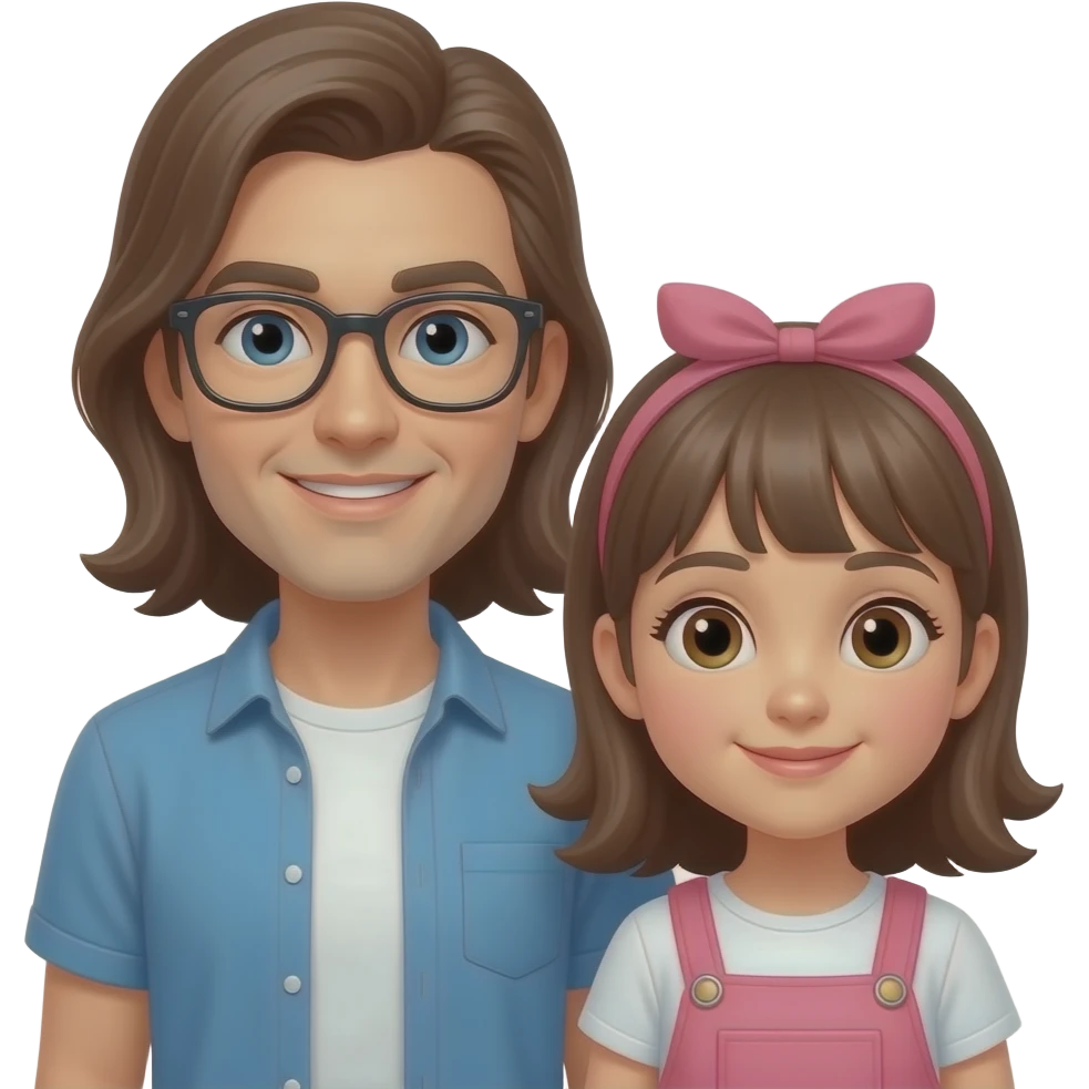 A woman between one man and girl emoji