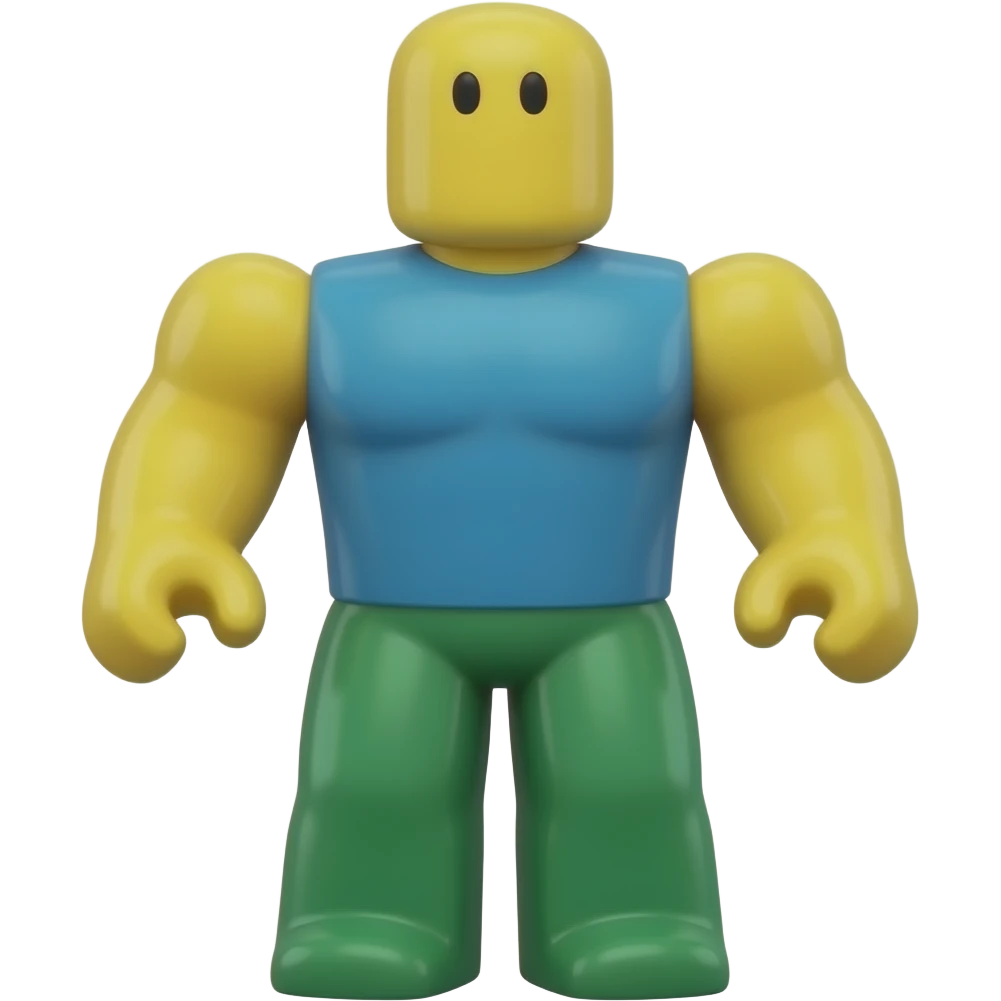Noob ROBLOX (Cabeça e braços amarelos, torso azul, calças verdes) emoji