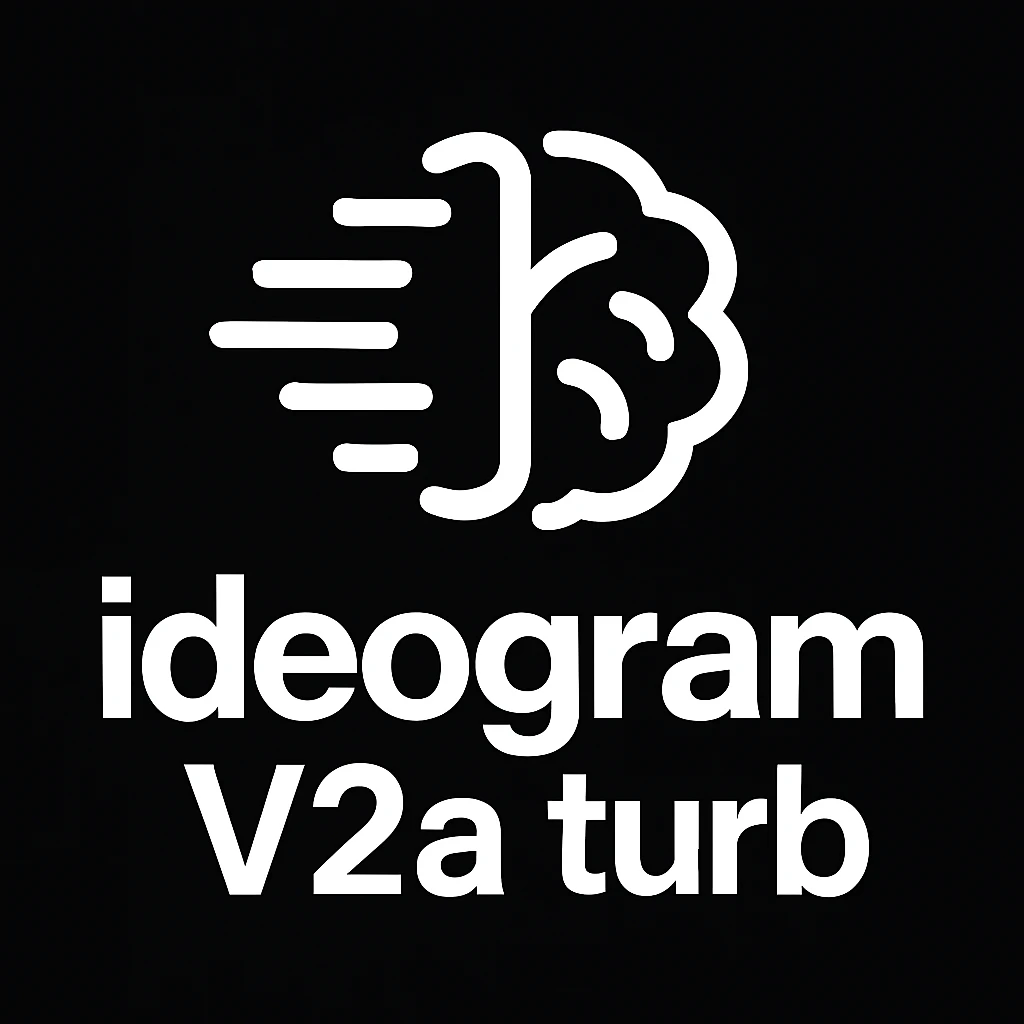 recreate this logo with text of "ideogram V2a turb", MAKE IT FIT IN SQAURE  emoji