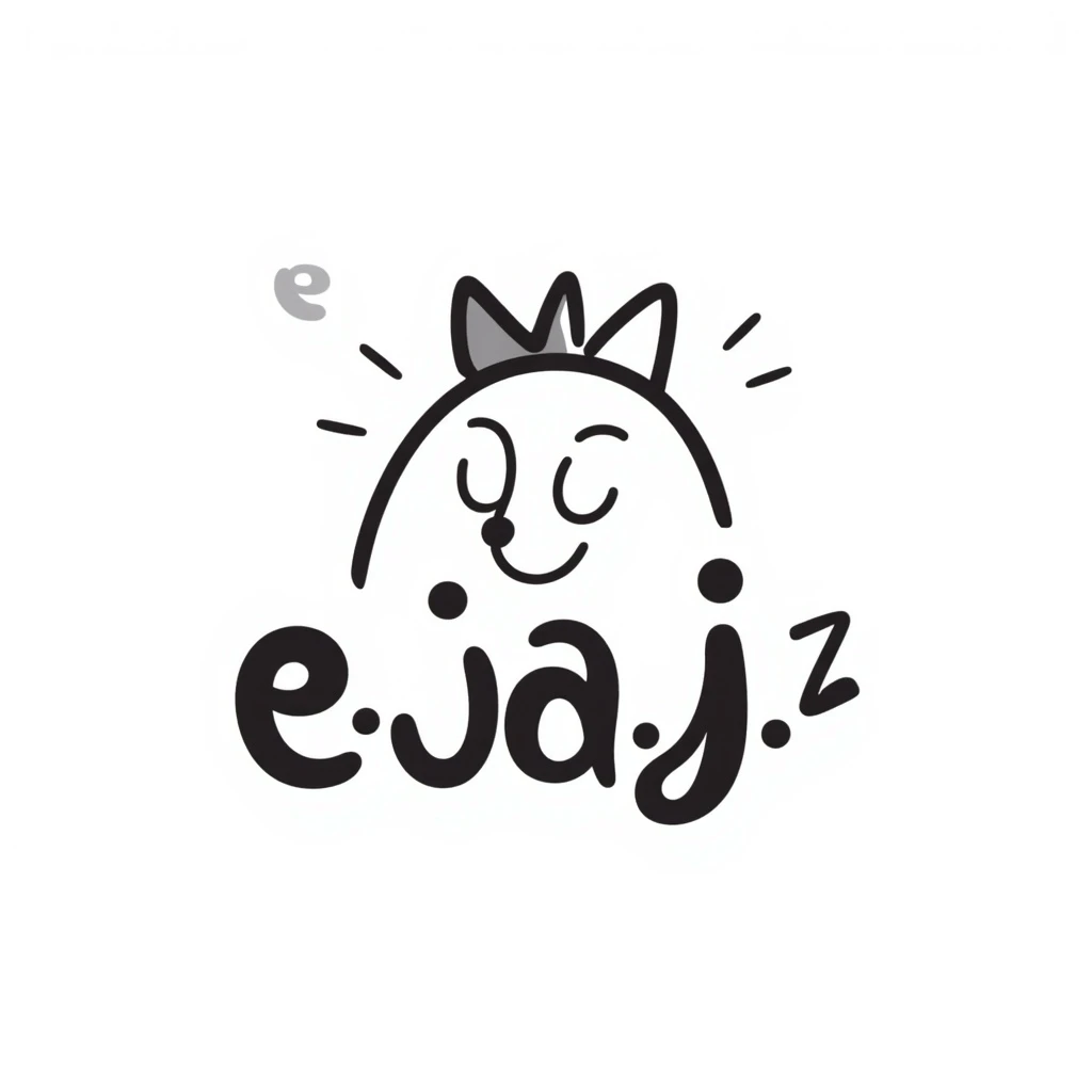 quirky 'eoji' logo, hand-drawn style, unique lettering, creative and artistic, fun and memorable emoji