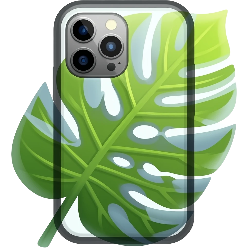 Cho tôi Emoji có hình điện thoại kết hợp họa tiết lá cây emoji