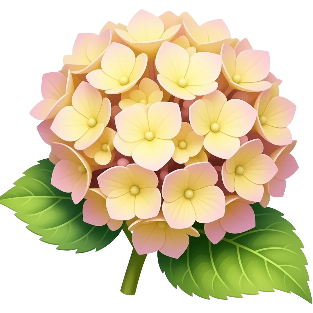 Yellow and pink Hydrangea emoji