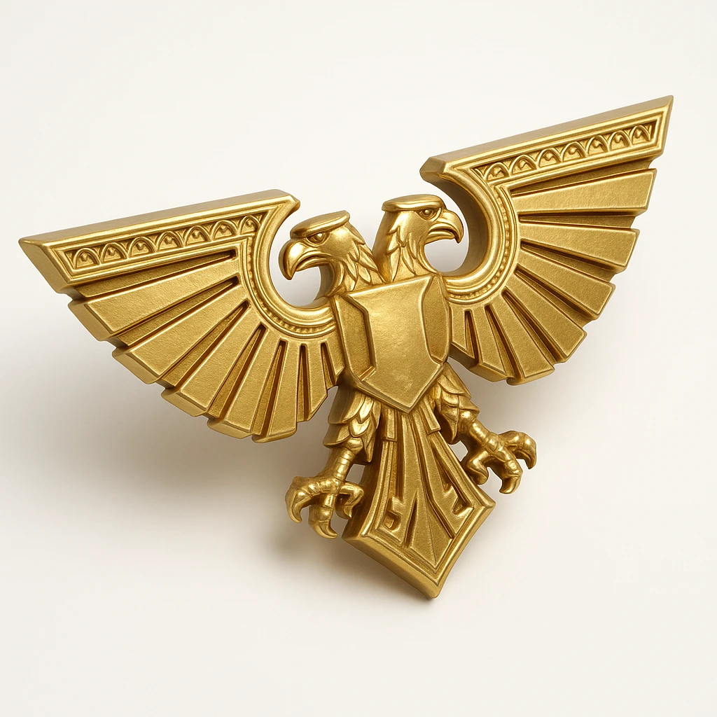 Warhammer 40k double-headed eagle, ornate, gothic, no text emoji