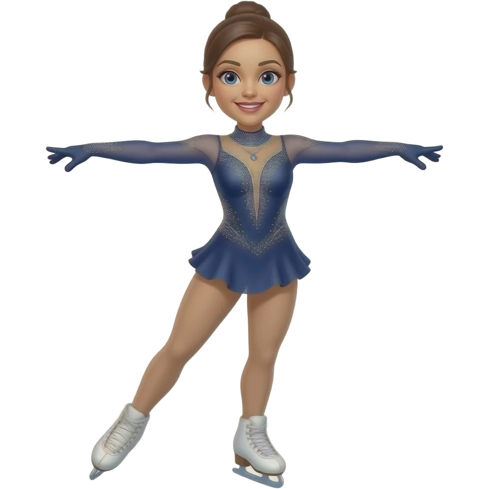 female USA Olympic USA figure skater full-length emoji