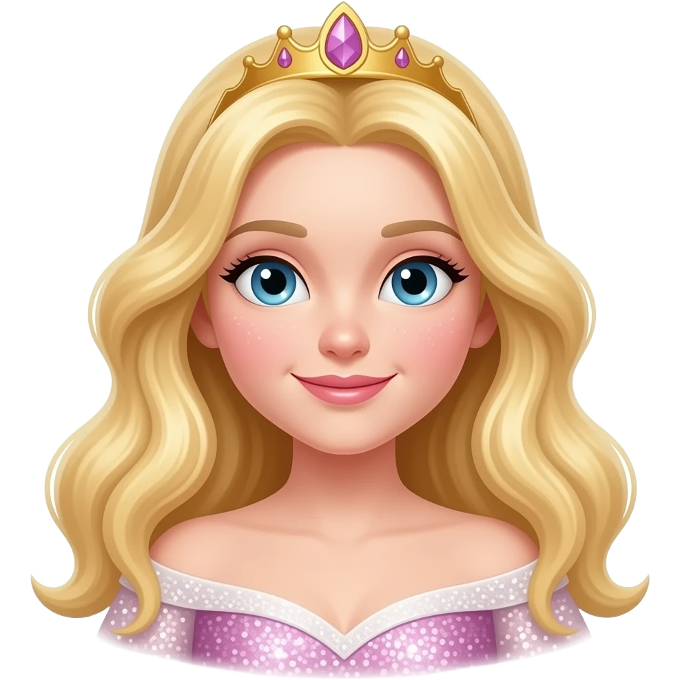 prinzessin mit blonden haaren und ganz viel glitzer emoji